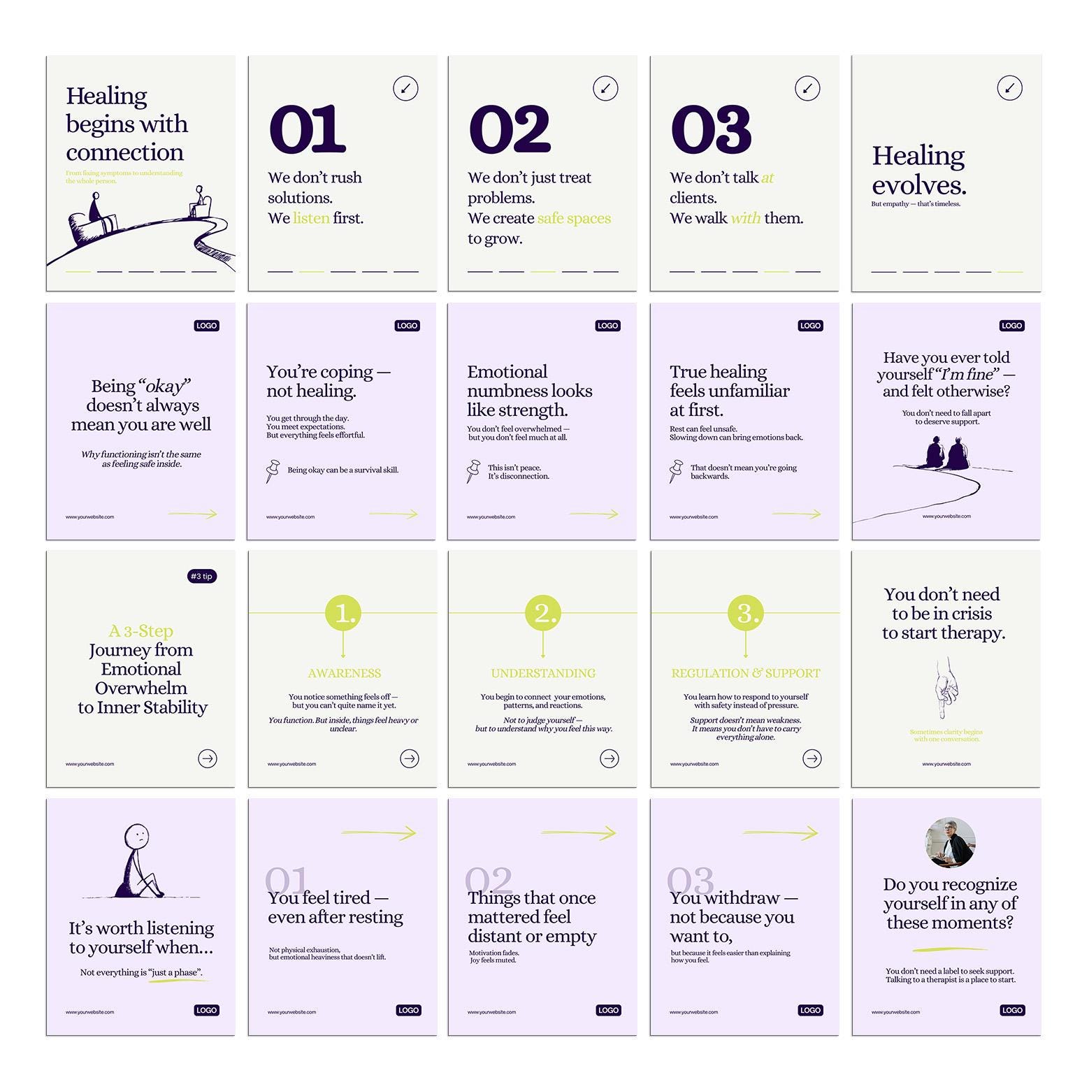 Psychologist Instagram Carousel Templates | Canva Posts for ...