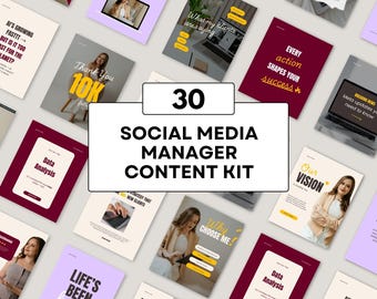 Social Media Manager Content Kit | Instagram Carousel Templates for Canva