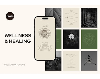 Holistic & Wellness Instagram Templates | Social Media Kit for Coaches, Self-Care, Health Brands