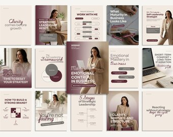 Self-Leadership Instagram Templates for Female Coaches | Strategic Brand Authority Content Kit