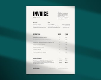 Minimalist Invoice Template – Clean, Modern Canva Invoice (A4 & US Letter)