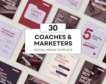 Canva Social Media Templates for Coaches & Marketers (30 Pack)