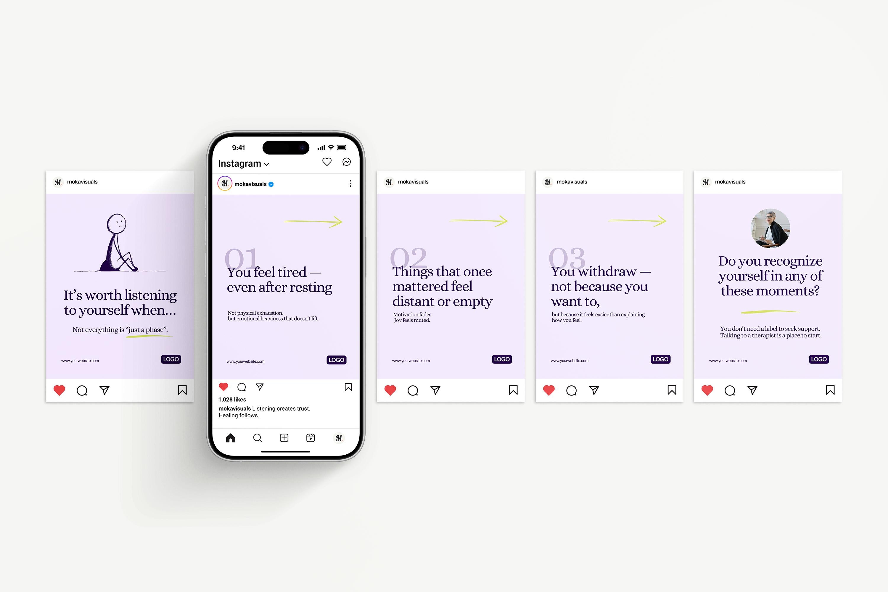 Psychologist Instagram Carousel Templates | Canva Posts for ...