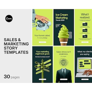 Plantillas de historias de ventas y marketing de alta conversión para marcas, coaches y negocios online