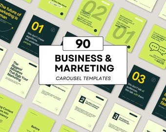 Business and Marketing Instagram Carousel Templates for Canva | Bold Modern Ready-to-Use Designs