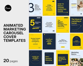 Animated Instagram Carousel Cover Templates for Marketers, Marketing Agencies & Content Creators, Social Media Covers