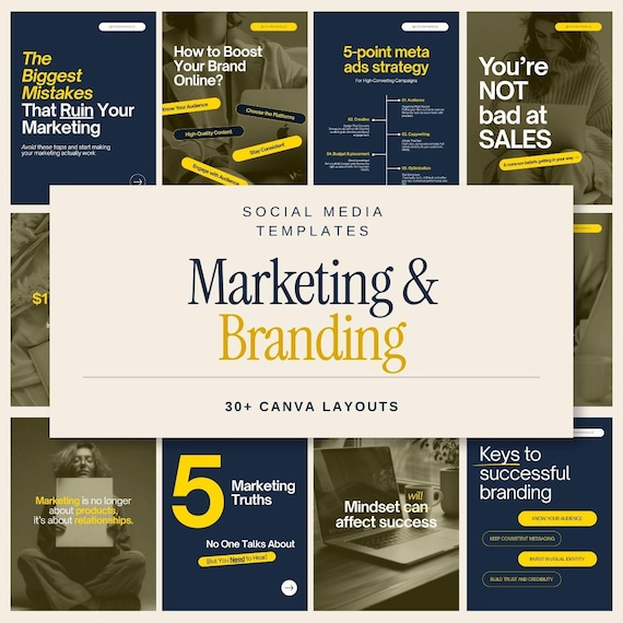 Marketing & Personal Brand Canva Templates | Carousel Posts for Instagram, LinkedIn, Coaches, VA, Business Experts
