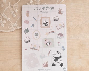 Picnic Sticker Sheet: Panda Biyori Planner Stickers