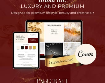 Kit de marca de lujo: Plantillas elegantes de Canva, fuentes y paletas de colores