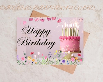 Printable Happy Birthday Card: Colorful Cupcake Design (Digital Download)