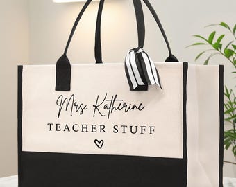 Personalisierte Lehrerin Tragetasche für Lehrerin Personalisierte Lehrerin Arbeitstasche für Anerkennungswoche, Danke, Jahresende & Weihnachtsgeschenke für Lehrerinnen