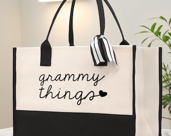 Personalisierte Grammy Canvas Einkaufstasche, Geburtstagsgeschenk