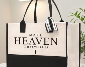 Canvas Scripture Tote Bag, Christian Gift for Women
