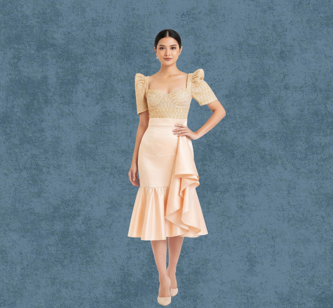 Imelda Pinilian Modern Filipiniana Dress - Etsy