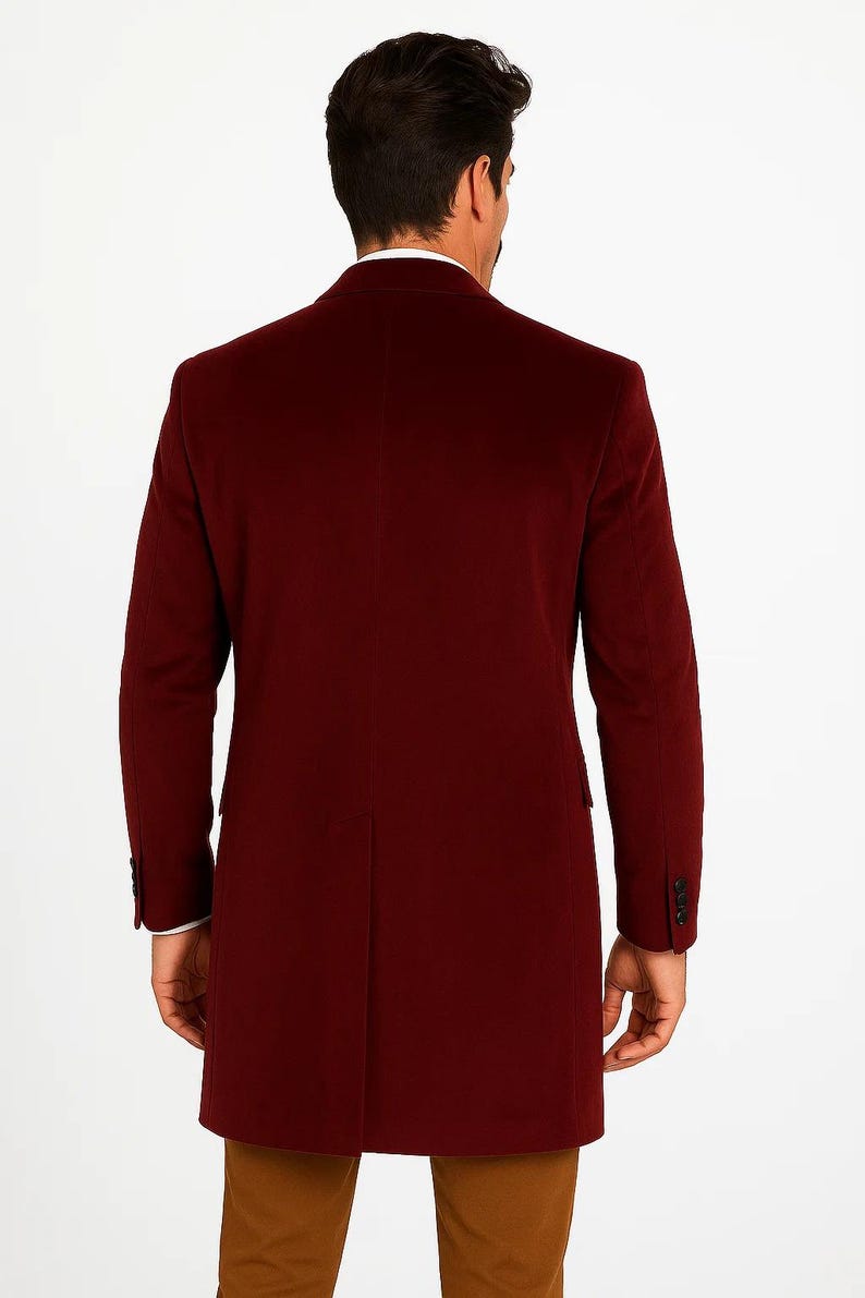 Handmade Maroon Corduroy Overcoat: Vintage Lapel, Long Coat - Etsy