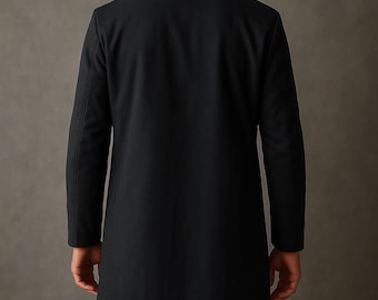 Handmade Cotton Grey Cosplay Coat – Front Man Style Costume | Halloween Outfit & Gift