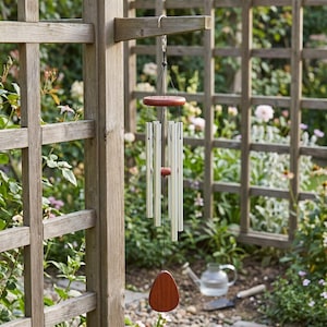 Silver Double-Sided Engraved Pet Memorial Wind Chime , Personalized Outdoor Remembrance Gift , Pet Loss Garden Sign