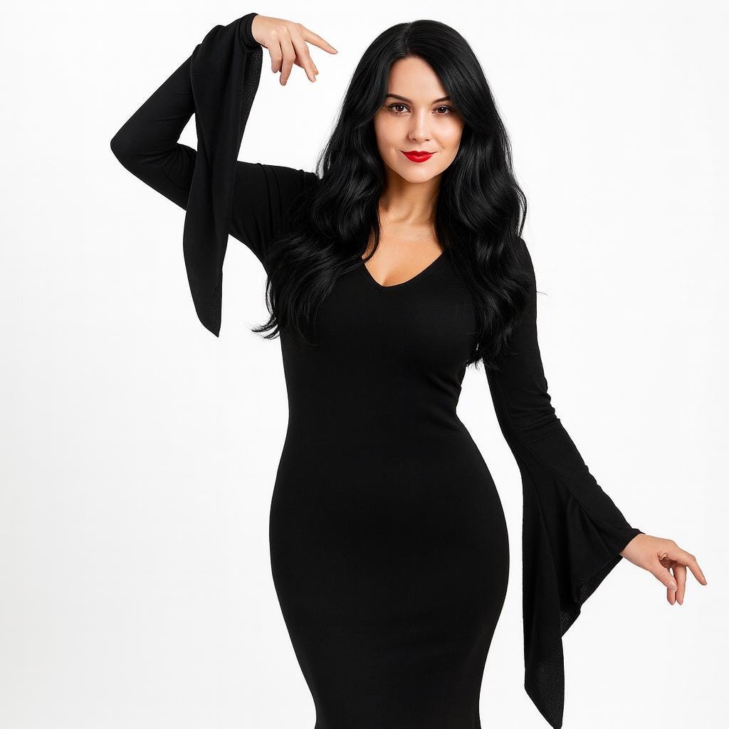 knee length dresses for ladies Witchwood Bags Black Victorian Morgana Maxi Dress  Unique Vintage