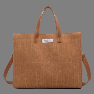 Corduroy Large Capacity Messenger Bag | One-Shoulder Tote for Work, School & Travel | Soft Durable Corduroy