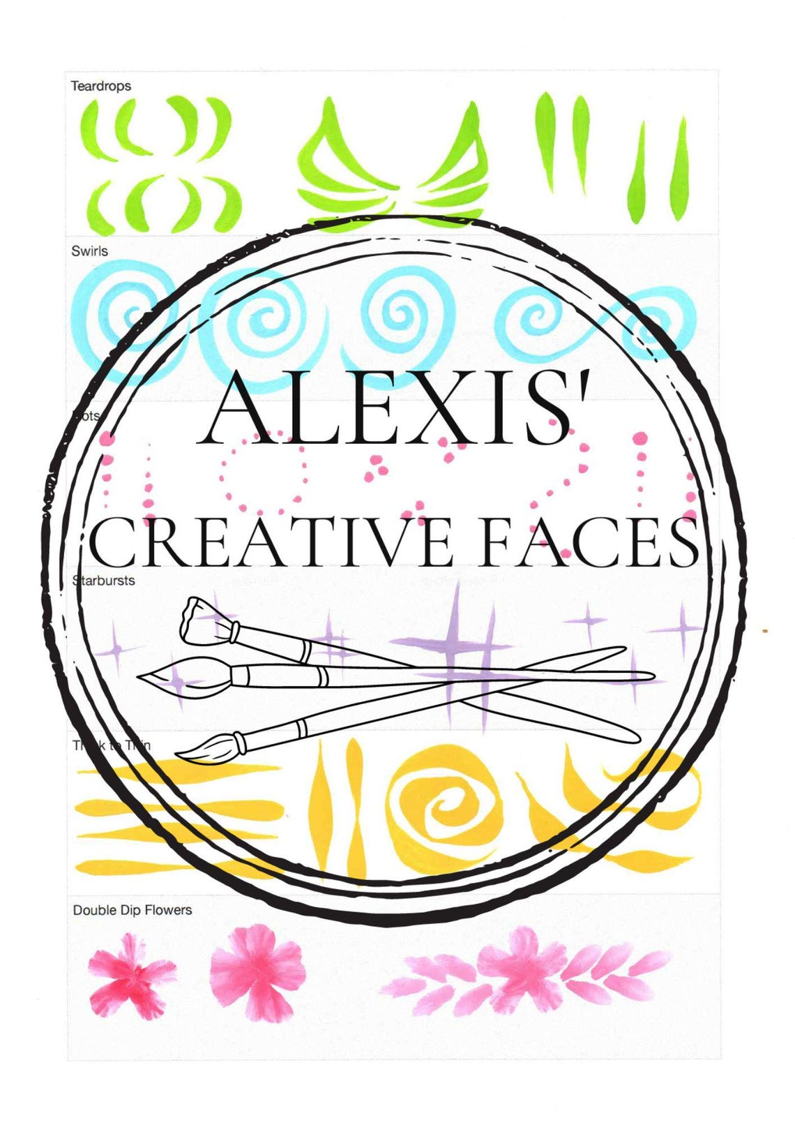 Face Painting Practice Sheets: Printable Face Charts for Artists ...