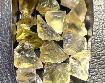 15 Pcs~AAA+Natural Lemon Quartz Rough, Size-10/14 MM, Lemon Quartz Raw Crystal, Loose Lemon Raw Stone,