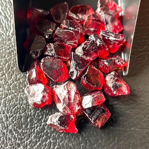 25 PCS~AAA+Natural Red Garnet Raw Size-8-10 MM, Red Garnet Rough, January Birthstone Loose Garnet Raw-For Jewellery Making