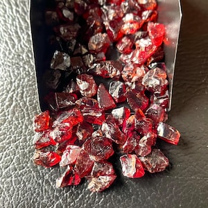 100 PCS~Natural Garnet-Size-6/8 MM-Genuine Garnet Gemstone Rough, Healing Crystal Garnet Gemstone, Untreated Red Garnet-Loose Raw Stone