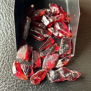 20 PCS~Red Garnet Raw-Size-10-13MM-Genuine Garnet Gemstone Rough-Healing Crystal Garnet Gemstone, Untreated Red Garnet Rough-Loose Raw Stone