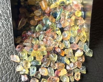 Multi Sapphire Rough Crystals: 100 Raw Shri Lankan Gemstones, 3-4mm