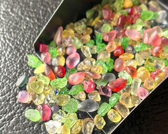 Multi Sapphire Raw Crystal: 100 PCS Natural Rough Stones (3/4MM)