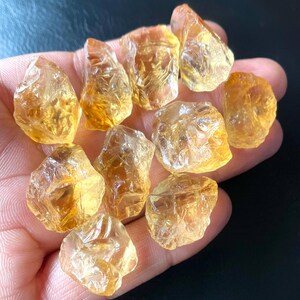 10 Pieces~AAA++Natural Citrine Rough-Size-20/25 MM Citrine Raw Healing crystal stones-Loose Citrine Rough, Rough Wholesale-For Jewellery