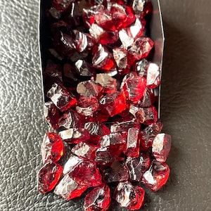 75 Piece~Top Quality Garnet Raw-Size-6/8MM-Genuine Garnet Rough, Healing Crystal Garnet Gemstone, Untreated Red Garnet Rough-Loose Raw Stone