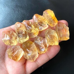10 Pieces~BIG-Natural Citrine Rough, Size-20/32 MM Citrine Raw Healing crystal stones-Loose Citrine Rough, Rough Wholesale-For Jewellery