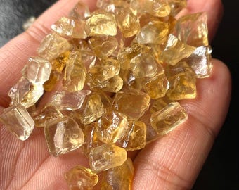 Raw Citrine Crystal: Natural Rough Stone, Brazilian Healing Gemstone (8/10 MM)