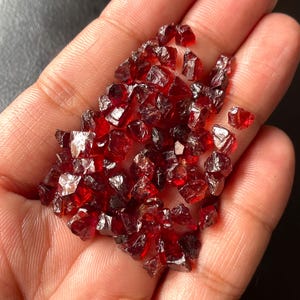 50 PCS~Red Garnet Raw-Size-5/7 MM-Genuine Garnet Gemstone Rough, Healing Crystal Garnet Gemstone, Untreated Red Garnet Rough-Loose Raw Stone