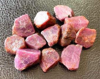 12-PCS~Red Raw Red Ruby Rough Gemstones, Natural African Red Ruby Raw Crystals-Size-15/20 MM-For Jewellery Making