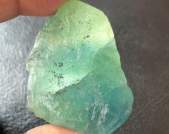 BIG Size Raw Fluorite Stone, Untumbled Fluorite Crystal, Collector's Specimen, Healing Crystal, Green Fluorite, 55x40x30 MM
