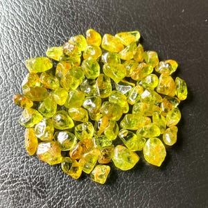 50 Pieces~Natural Peridot Rough-Size-6-8 MM, Raw Peridot Crystal-Green Peridot Gemstone Rough, Fairy Gardens, Peridot Polished Rocks