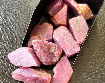 5-PCS~Genuine Raw Red Ruby Rough Gemstones, Natural African Red Ruby Raw Crystals-Size-15/22 MM-July Birthstone