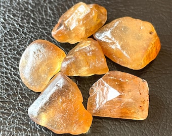 6 piezas de topacio imperial en bruto, topacio dorado natural, para joyería (18/23 mm)