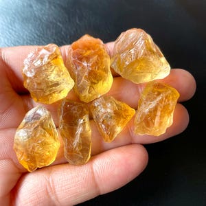 7 Pieces~AAA++Natural Citrine Rough-Size-18/25 MM Citrine Raw Healing crystal stones-Loose Citrine Rough, Rough Wholesale-For Jewellery
