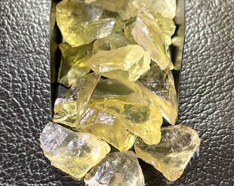 20 piezas ~ AAA + Cuarzo Limón en Bruto, Tamaño - 15/18 MM, Cristal de Cuarzo Limón en Bruto, Piedra Suelta de Limón en Bruto,