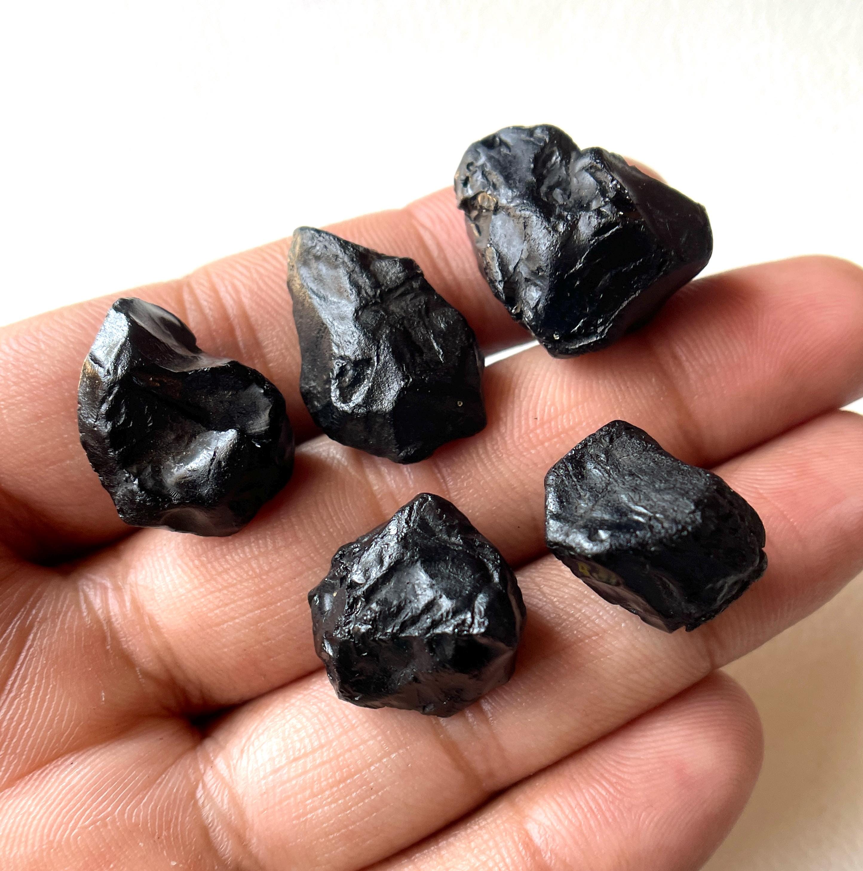 Raw Black Spinel Crystals: Natural Healing Stones, Sri Lanka (5