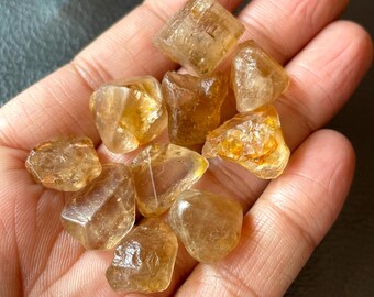 10 piezas de topacio imperial en bruto, topacio dorado natural, para joyería (13/18 mm)