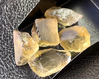 5 piezas ~ Cuarzo limón natural en bruto, tamaño 15/20 mm, cristal de cuarzo limón en bruto, piedra suelta de limón en bruto,