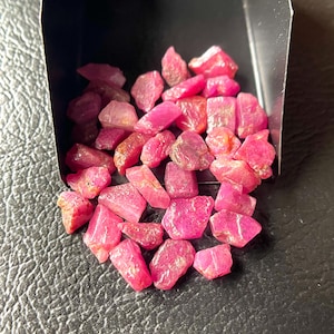 35 Pieces~A+Natural Ruby Rough, 7/9 MM-Precious Ruby Rough, Fine Quality Raw Stone, Healing Crystal, Loose Rock, Earth-mined Minerals