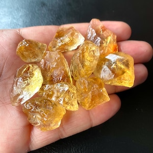 10 Pieces~AAA++Natural Citrine Rough-Size-15/25 MM Citrine Raw Healing crystal stones-Loose Citrine Rough, Rough Wholesale-For Jewellery
