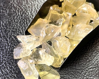 25 Pcs~Natural Lemon Quartz Rough, Size-12/16 MM, Lemon Quartz Raw Crystal, Loose Lemon Raw Stone,