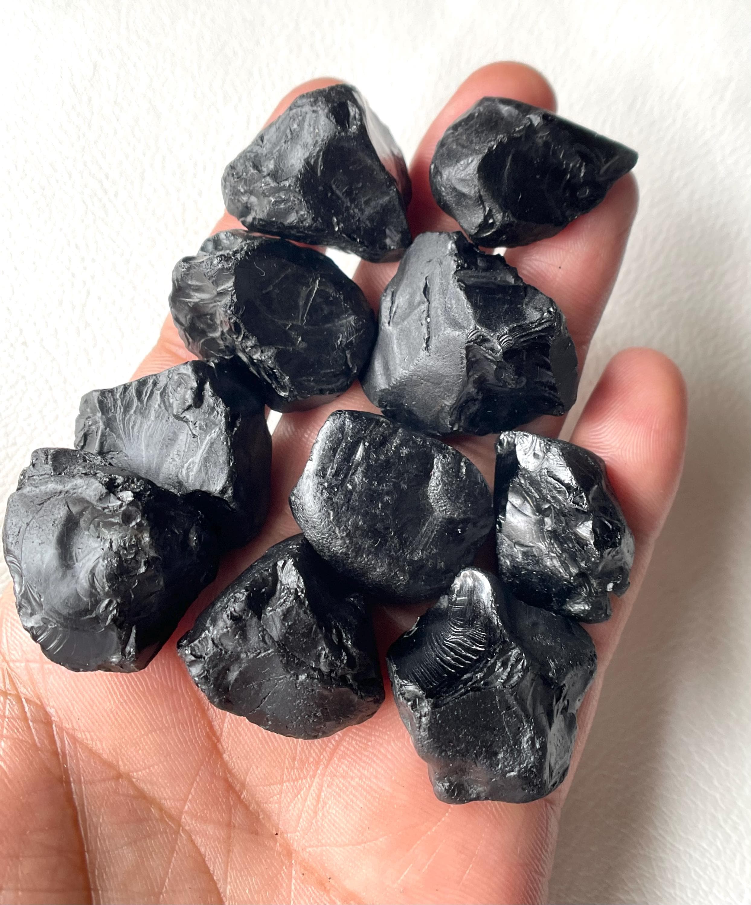 Black Spinel Crystal Lot (10 Pieces): Rough Gemstone Healing