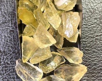 25 Pcs~Natural Lemon Quartz Rough, Size-13/17 MM, Lemon Quartz Raw Crystal, Loose Lemon Raw Stone,